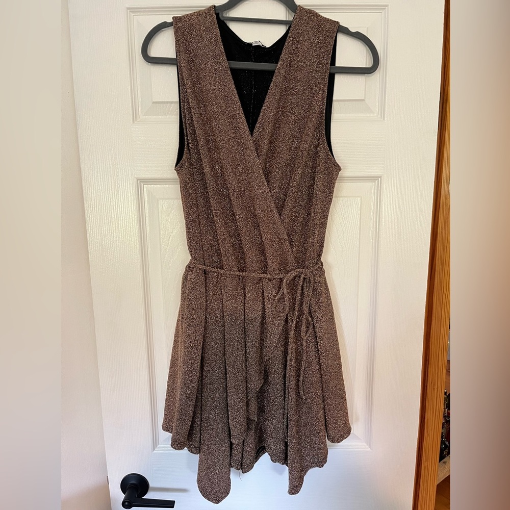White Birch Surplus Gold Sparkly Romper